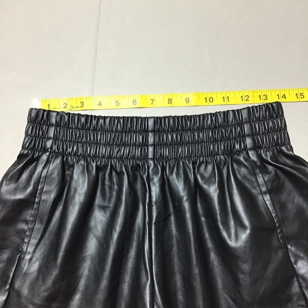 ILLA ILLA Black High Waist Faux Leather Shorts - Picture 7 of 11